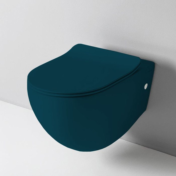Унитаз подвесной безободковый ArtCeram File 2.0 FLV004 42 00, petrolio, Цвет производителя: синий - фото 2