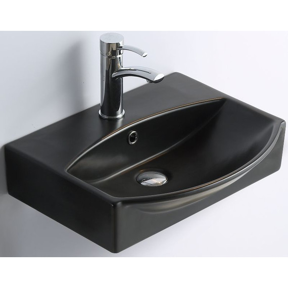 Раковина подвесная CeramaLux N 50 см 78014CMB, черный матовый - фото 2
