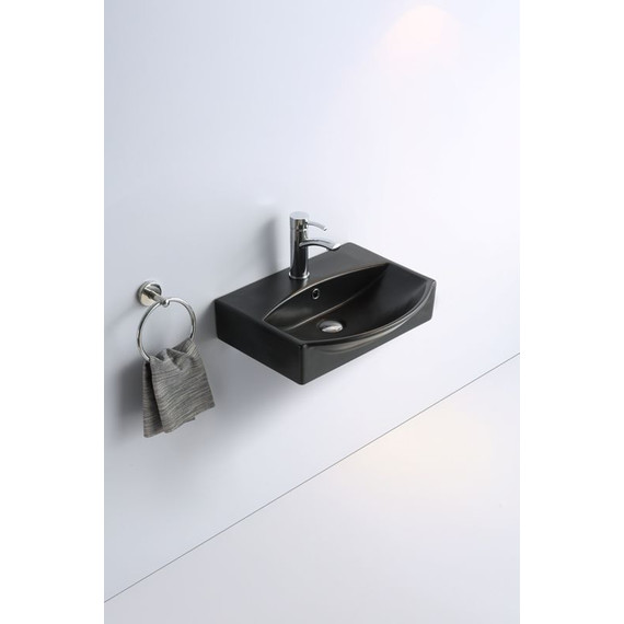 Раковина подвесная CeramaLux N 50 см 78014CMB, черный матовый - фото 3