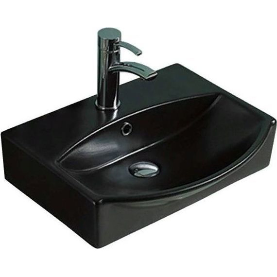 Раковина подвесная CeramaLux N 50 см 78014CMB, черный матовый - фото 