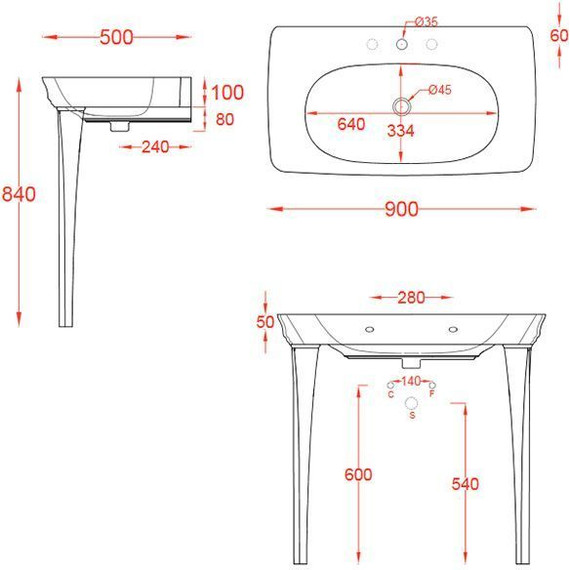 Раковина подвесная ArtCeram Civitas 90 см CIL002 34 00, серый - фото 3