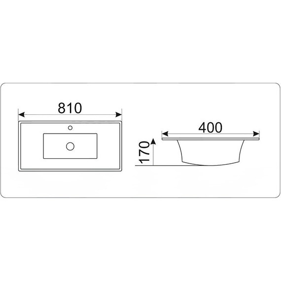 Раковина врезная на столешницу CeramaLux N 81 см YJ-803-80 - фото 6