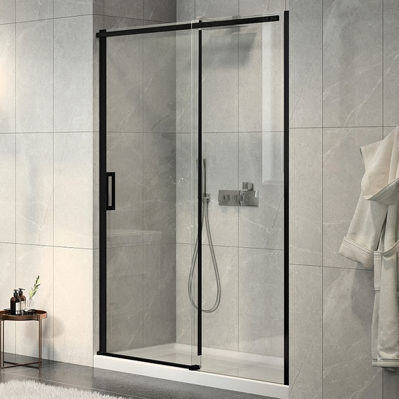 Душевая дверь Jacob Delafon Contra 120 см E22C120-BL (стекло 8 мм), черный/прозрачное - фото 