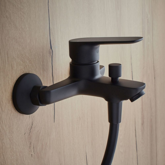 Набор смесителей 3 в 1 для ванны с коротким изливом Jacob Delafon Oscar E29845RU-BL, черный матовый - фото 3