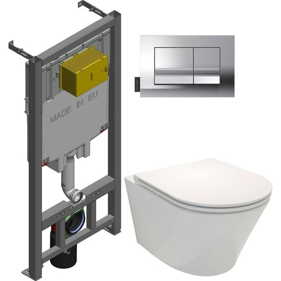 Инсталляция с подвесным безободковым унитазом Jacob Delafon Rodin+ E21749RU-00 - фото 