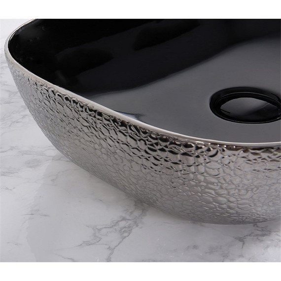 Раковина-чаша CeramaLux LuxeLine 50 см D1302H020, черный/серый - фото 3