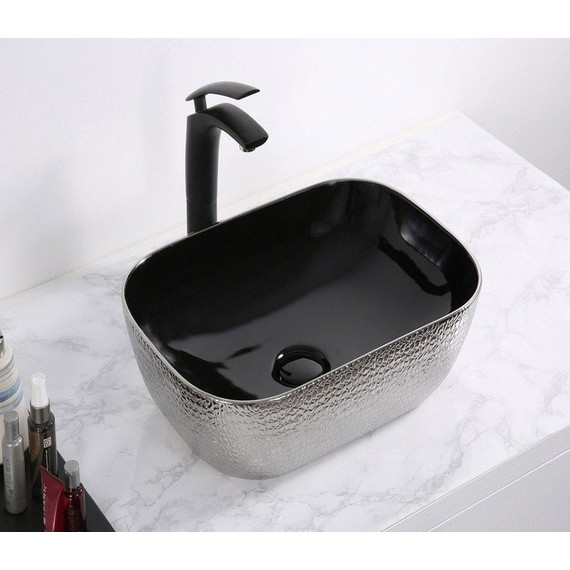 Раковина-чаша CeramaLux LuxeLine 45 см D1333H020, черный/серый - фото 2