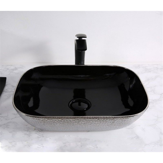 Раковина-чаша CeramaLux LuxeLine 45 см D1333H020, черный/серый - фото 4