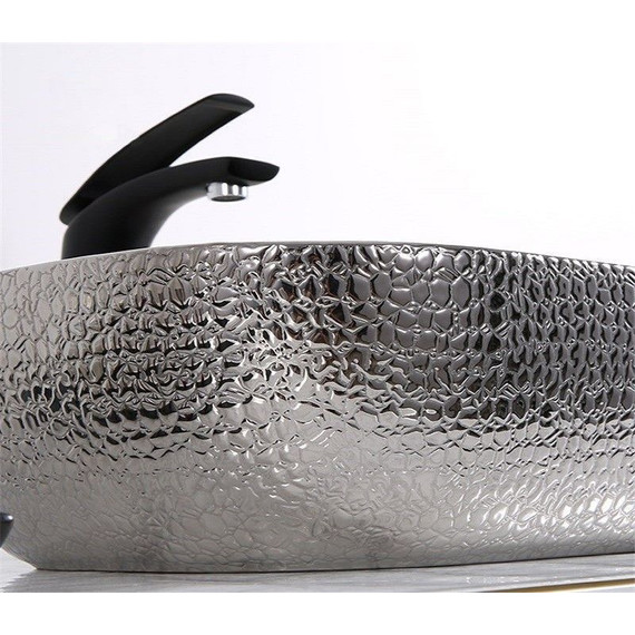 Раковина-чаша CeramaLux LuxeLine 45 см D1333H020, черный/серый - фото 8