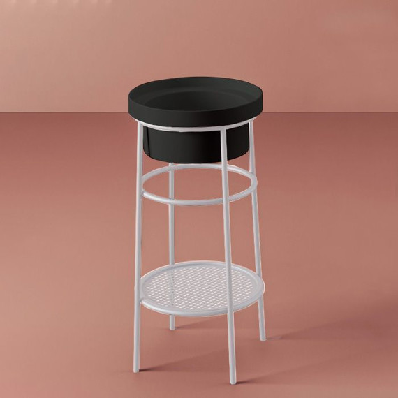 Раковина с металлической консолью ArtCeram Fuori Scala 40 см TFL032 17 00, чёрный матовый/белый матовый - фото 