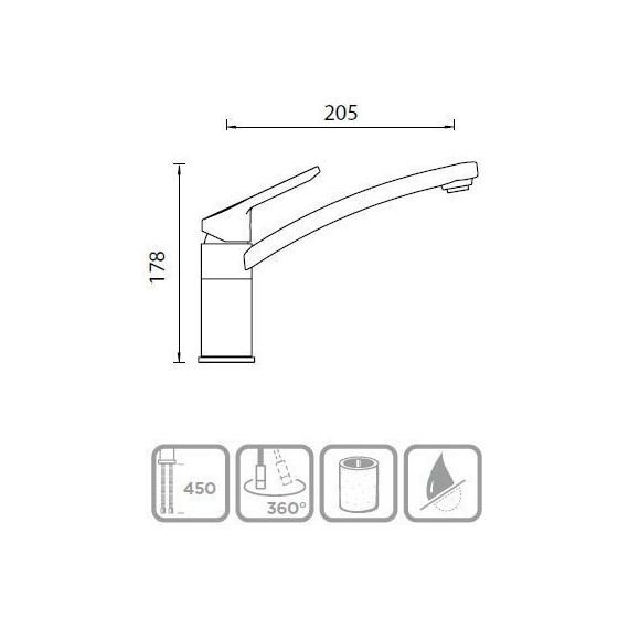 Смеситель для кухни Schock SC-90 710344, хром/бронза - фото 2