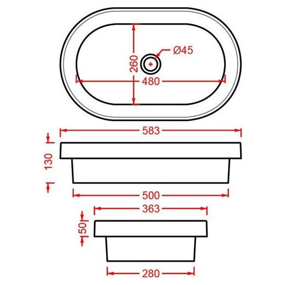 Раковина врезная на столешницу Artceram Fuori Scala 58 см TFL033 01 00 - фото 2