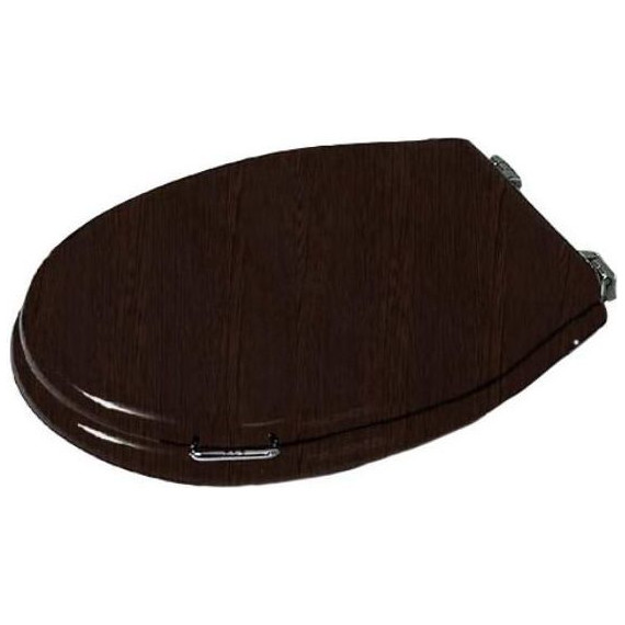 Сиденье с крышкой для унитаза Simas Lante микролифт, цвет дерево LA008noce/cr (петли хром) - фото 