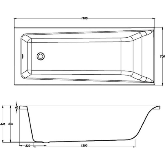 Ванна акриловая Cersanit Lorena 170x70 см, Размер - мм: 1700х700 - фото 8