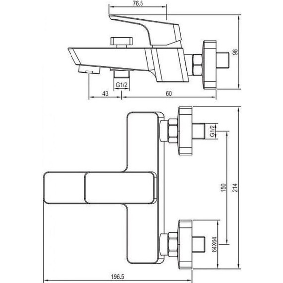 Смеситель для ванны Aquanet Gotic AF440-20B, чёрный матовый - фото 3