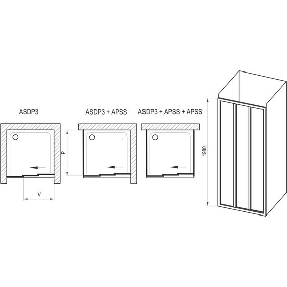 Душевая дверь Ravak Supernova ASDP3 100 см 00VA0UR2Z1 белый/прозрачное, Цвет стекла: прозрачное, Цвет профиля: белый, Размер - мм: 1000 - фото 10