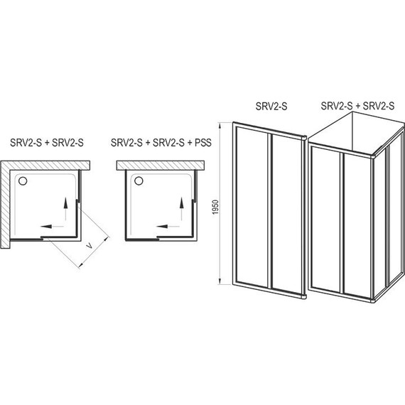 Душевое ограждение Ravak Supernova SRV2-S+SRV2-S 90x90 см 14V70UO2ZG сатин/матовое - фото 9