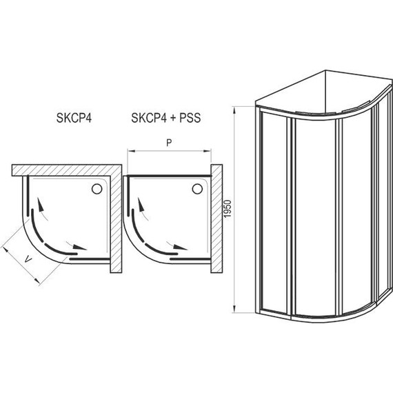 Душевое ограждение Ravak Supernova SKCP4 80x80 см 3114OU02ZG сатин/матовое - фото 10