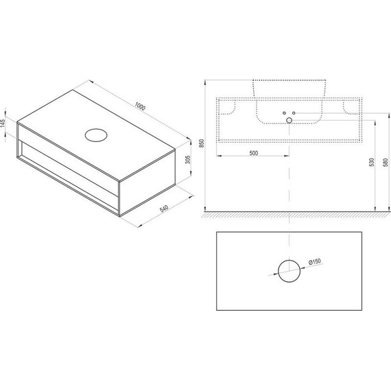 Тумба подвесная со столешницей Ravak SD 1000 Step 100 см X000001418, белый/орех - фото 6