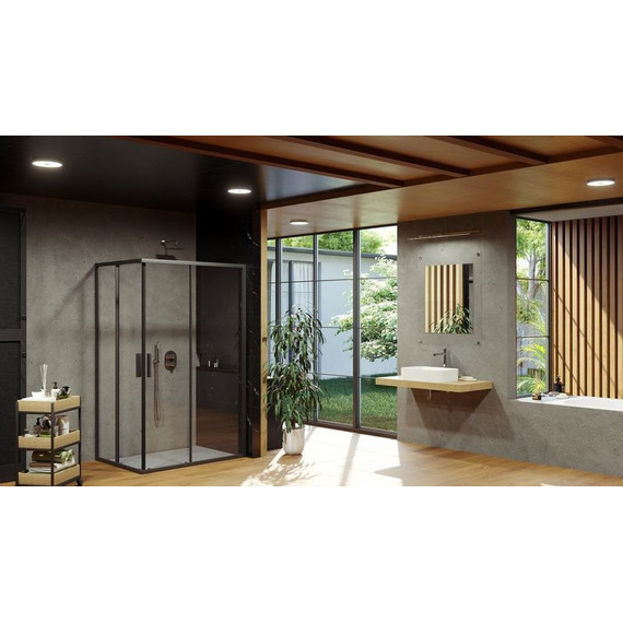 Душевое ограждение Ravak Blix Slim BLSRV2K 120х90 см X1XMG0300Z1+X1XM70300Z1 чёрный/прозрачное - фото 2