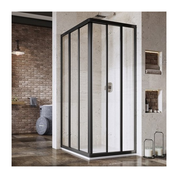 Душевое ограждение Ravak Supernova ASRV3+ASRV3 75x75 см 15V303R211 чёрный/pearl - фото 