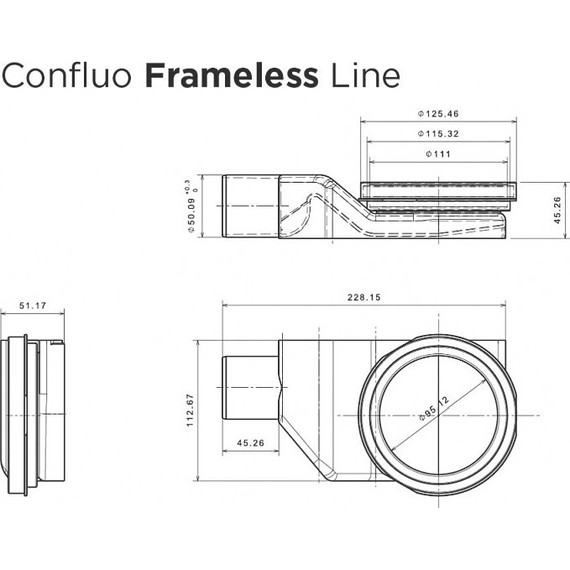 Трап Pestan (BETTOSERB) Confluo Frameless Line 65 см 13701204, хром/черный (под плитку), Цвет производителя: хром, Размер трапа: 650 - фото 16