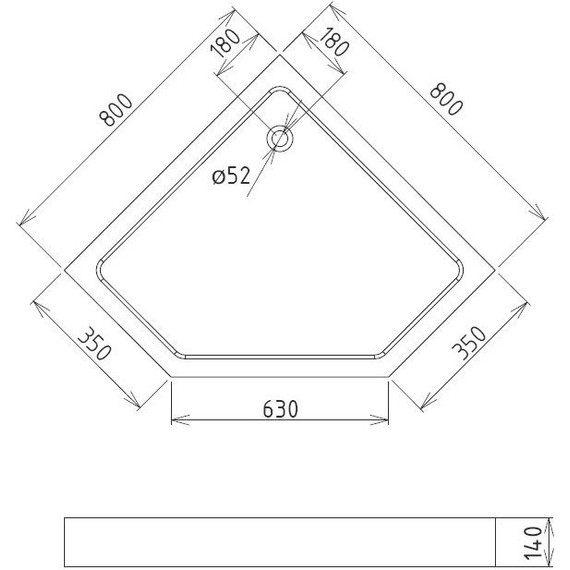 Поддон акриловый Gemy 80x80 см ST09T - фото 2