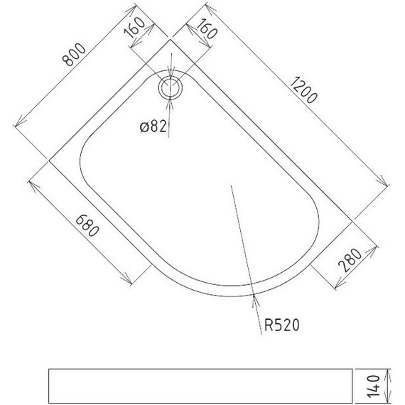 Поддон акриловый Gemy 120x80 см ST18 L - фото 2