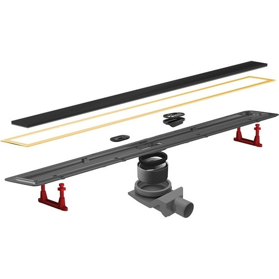 Трап Pestan (BETTOSERB) Confluo Premium Black Glass Line Gold 55 см 13100115, нержавеющая сталь/стекло, золото/черный, Цвет производителя: чёрный, золото, Размер трапа: 550 - фото 2