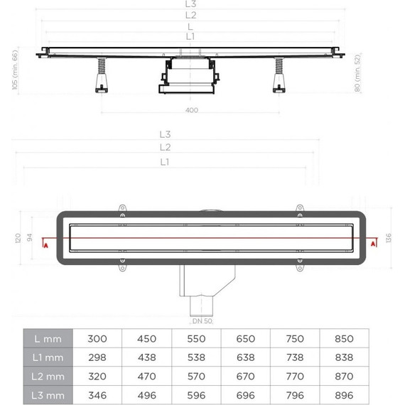 Трап Pestan (BETTOSERB) Confluo Premium White Glass Line Gold 75 см 13100123, нержавеющая сталь/стекло, золото/белый, Цвет производителя: белый, золото, Размер трапа: 750 - фото 11