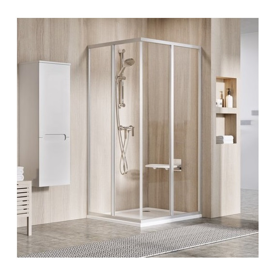 Душевое ограждение Ravak Supernova SRV2-S+SRV2-S-75x75 см 14V30UO2Z1 сатин/прозрачное - фото 