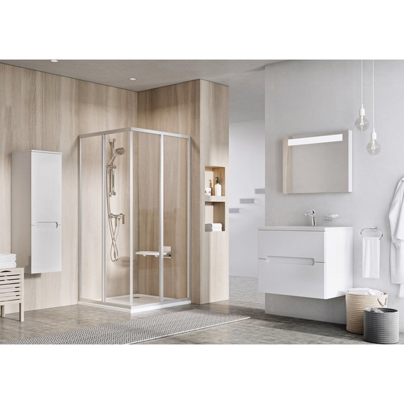 Душевое ограждение Ravak Supernova SRV2-S+SRV2-S-75x75 см 14V30UO2Z1 сатин/прозрачное - фото 3