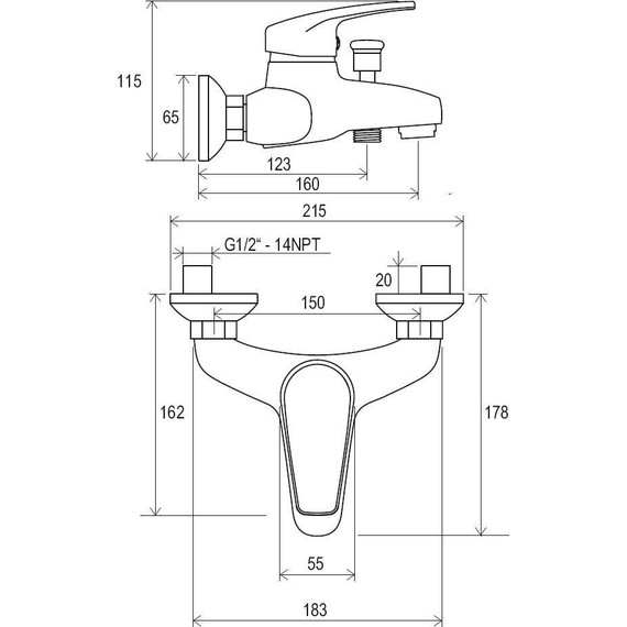 Набор смесителей 5 в 1 для ванны Ravak Set Neo 70508016 - фото 18