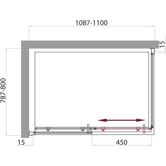 Душевое ограждение BelBagno 110x80 см UNO-AH-1-110/80-M-Cr, хром/матовое - фото 8