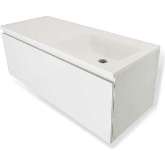 Тумба подвесная с раковиной-столешницей Эстет Dallas Luxe 105 см (1 длинный ящик) R ФР-00009679 - фото 