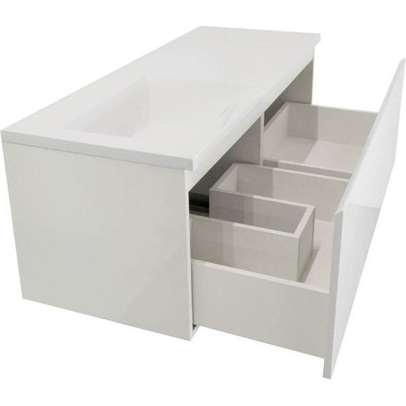 Тумба подвесная с раковиной-столешницей Эстет Dallas Luxe 105 см (1 длинный ящик) L ФР-00009678 - фото 2