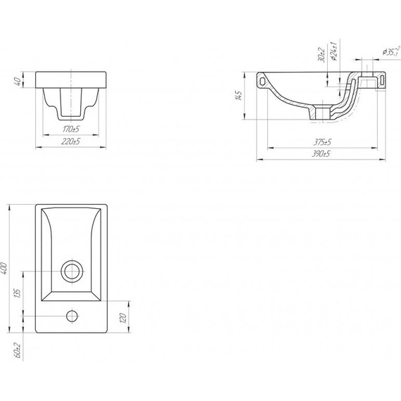 Тумба подвесная с раковиной Cersanit Lara 40 см A63420, орех - фото 10