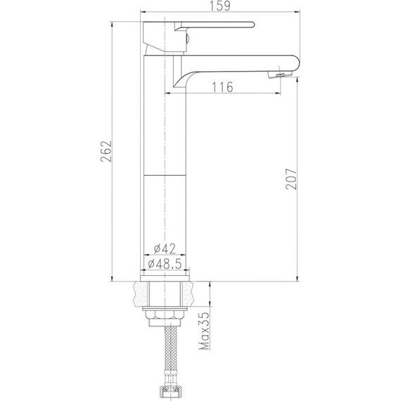 Смеситель для раковины высокий Cersanit Brasko Black А63111, черный, Цвет производителя: чёрный - фото 10