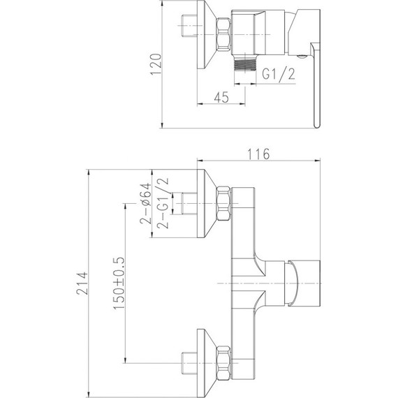 Смеситель для душа Cersanit Brasko Black 63109, черный, Цвет производителя: чёрный - фото 10