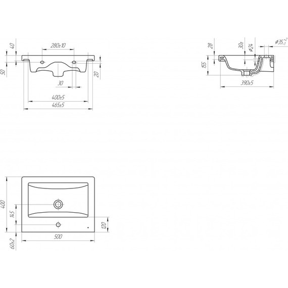 Тумба подвесная с раковиной Cersanit Lara 50 см A63413, орех - фото 9