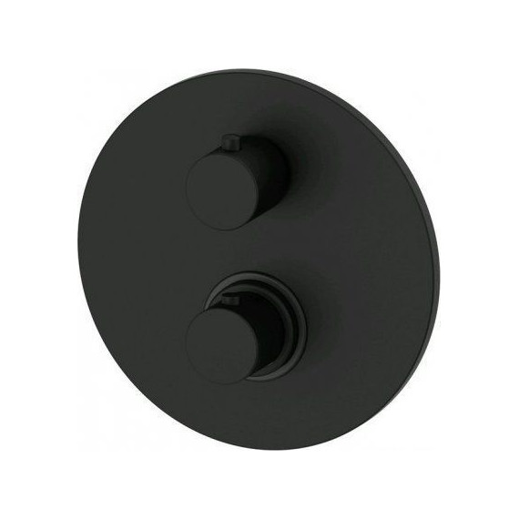 Смеситель для ванны с термостатом Paffoni Light LIQ013NO (1 положение), чёрный матовый - фото 