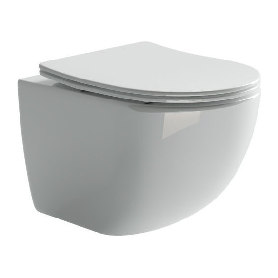 Унитаз подвесной Ceramicanova Forma Rimless CN3009 с тонкой крышкой микролифт - фото 