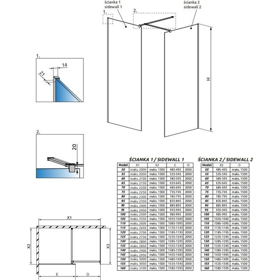 Душевое ограждение Radaway Modo New III 120x75 см (стекло 8 мм), хром/прозрачное - фото 6