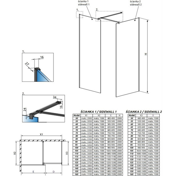 Душевое ограждение Radaway Modo X Black III Frame 120x70 см (стекло 10 мм), черный/прозрачное - фото 4