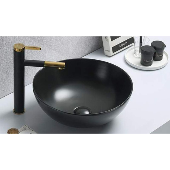 Раковина-чаша Velvex 40 см 104MB, чёрный - фото 