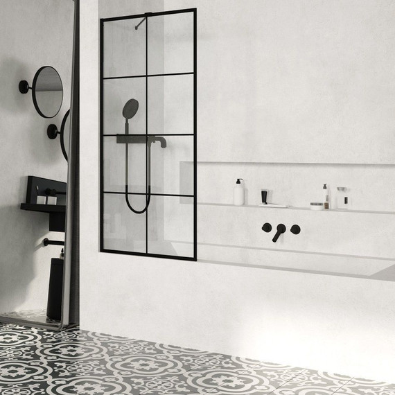 Шторка для ванны Radaway Modo New Black PNJ II Factory 100 см 10006100-54-55 (стекло 8 мм), черный/прозрачное - фото 