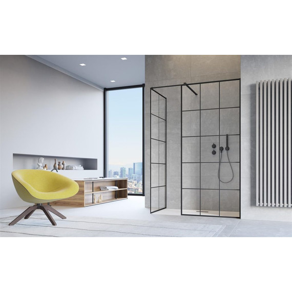 Душевое ограждение Radaway Modo X Black III Factory 80x75 см (стекло 10 мм), черный/прозрачное - фото 2