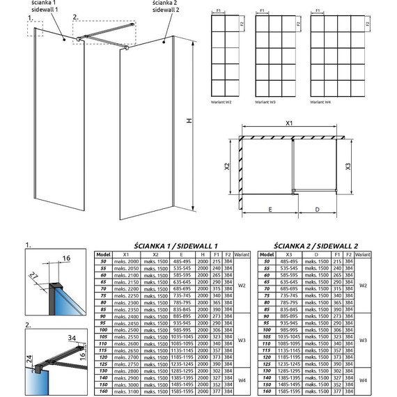 Душевое ограждение Radaway Modo X Black III Factory 130x80 см (стекло 10 мм), черный/прозрачное - фото 4