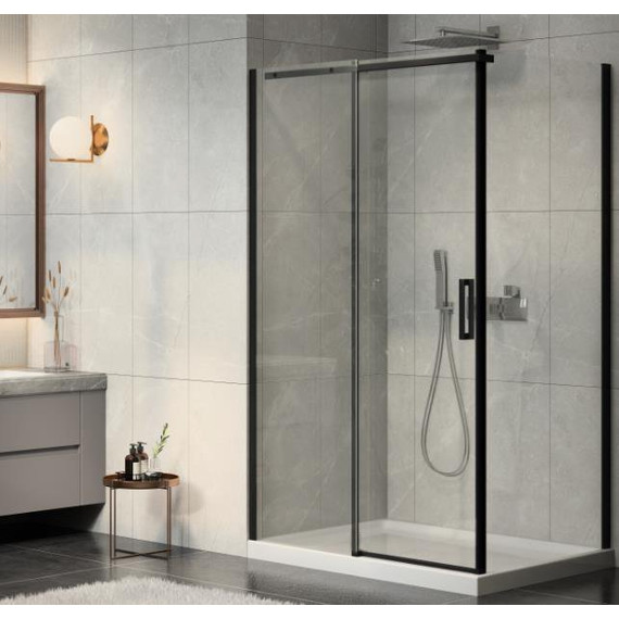 Боковая стенка Jacob Delafon Contra 80 см E22FC80-BL (стекло 8 мм), черный/прозрачное - фото 2