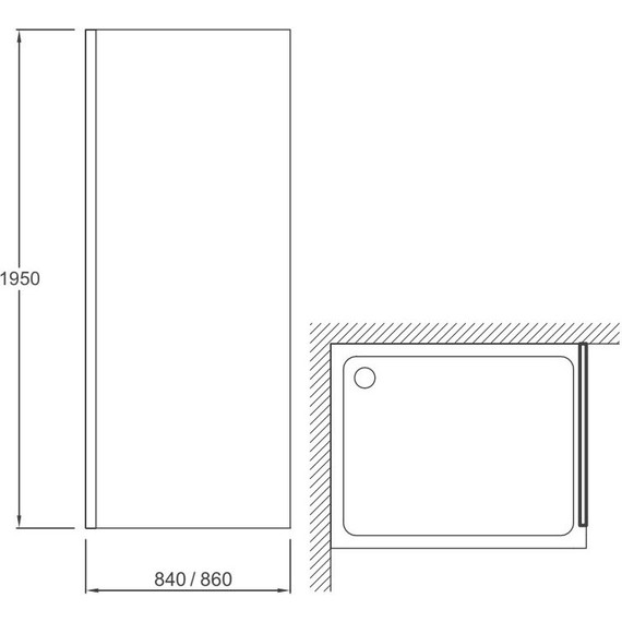 Боковая стенка Jacob Delafon Contra 90 см E22FC90-BL (стекло 8 мм), черный/прозрачное - фото 3
